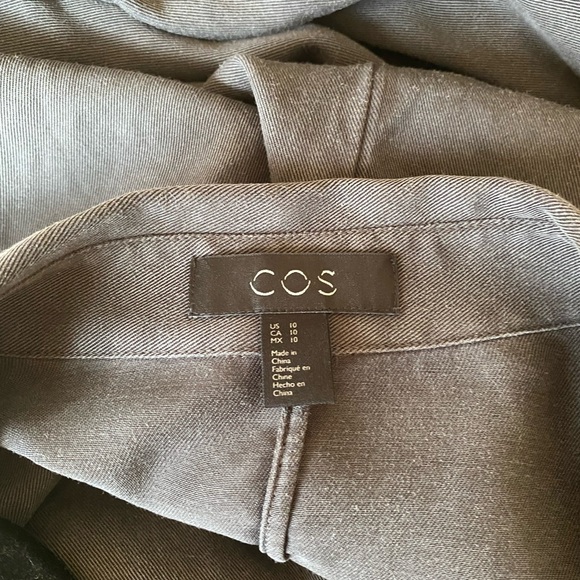 COS long  sleeve shirt dress in Charcoal Grey SZ 10(38”B)/ runs small - Picture 10 of 11